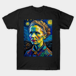 Marie Curie in starry night T-Shirt
